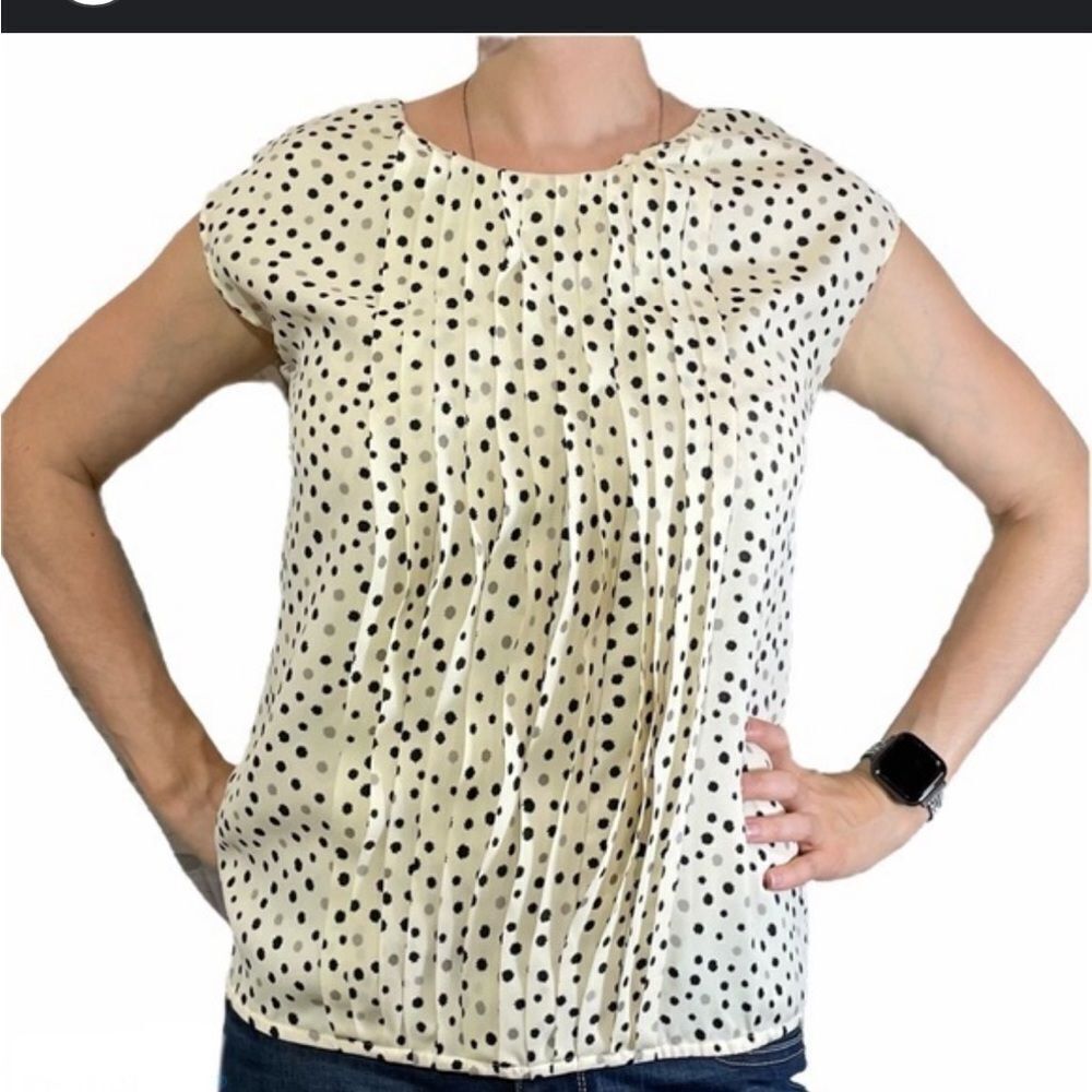 Loft Beig and black blouse